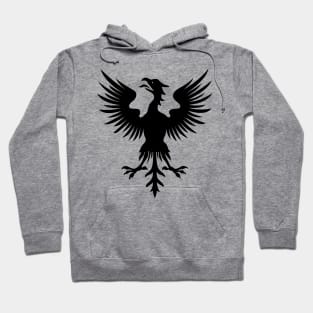 Black Heraldic Bird Hoodie